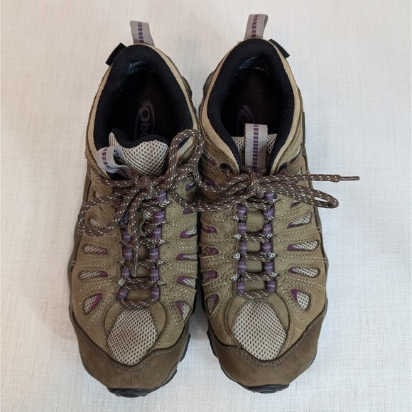 Oboz Sawtooth II Hiking Boots Women's Sz 10 Brown Tan Purple Waterproof Gorpcore - Picture 3 of 14